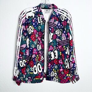 Adidas Originals Jacket Women Large Hattie Stewart Floral Eyes Farm AOP Trippy